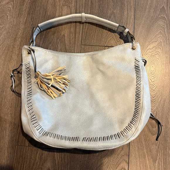 Blue boho shoulder bag - Picture 1 of 3